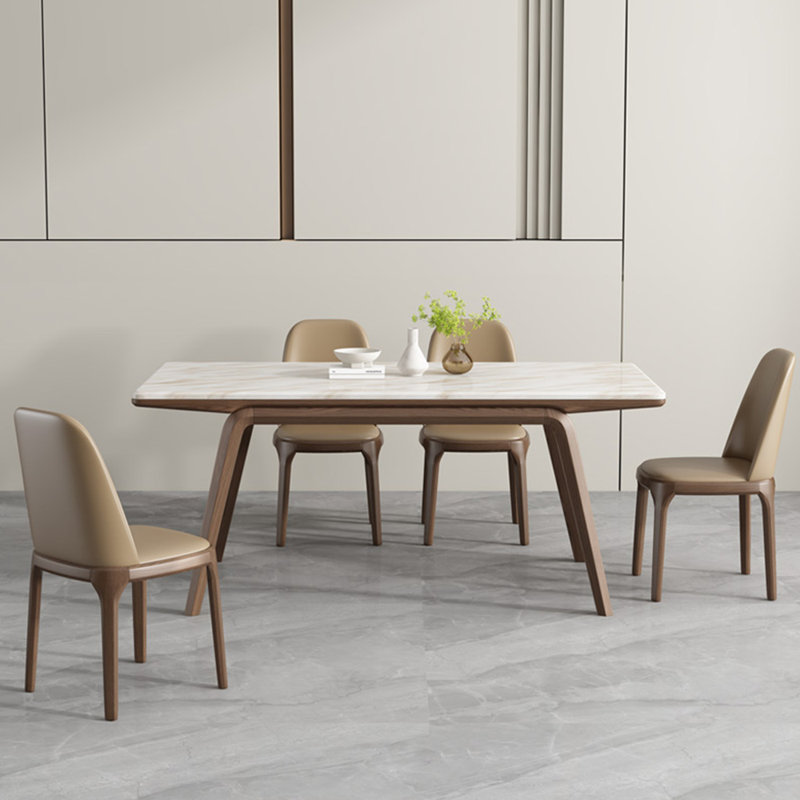 Corrigan Studio® Solid wood marble dining table modern simple ash wood